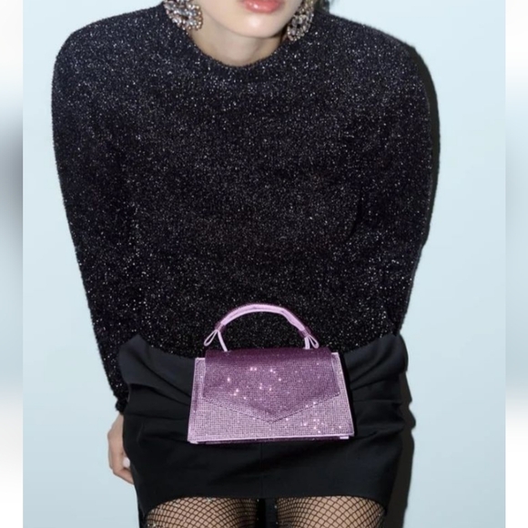 ❌️SOLD❌️SPARKLY MINI CITY BAG PURPLE - Picture 2 of 9